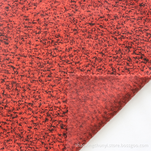 Warna khusus 100% Polyester rajutan kain bulu untuk pakaian pemeliharaan hangat